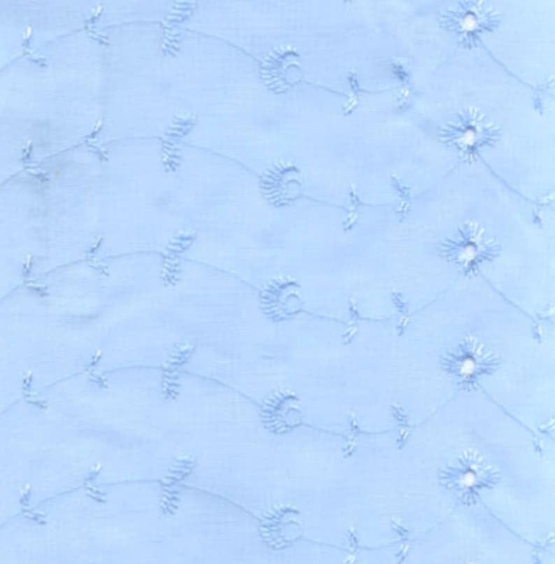 Sedona Designz 60" Wide Poly Cotton Broadcloth All Over Embroidery Eyelet Fabric by The Yard – Soft & Versatile for Apparel, Home Décor & Crafting
