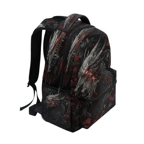 Dragon Leaves Flower Backpack for School Boys Girls Adults Kids Bookbag Laptop Bag 18L2