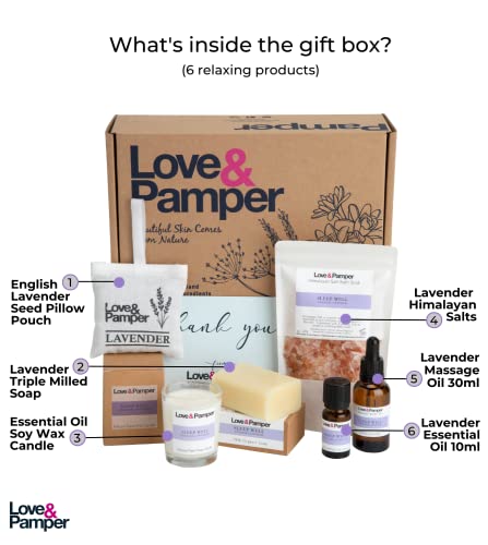 Love & Pamper Sleep Well Original Pamper Gifts for Women, Relaxation Spa Set, Lavender Essential Massage Oil, Himalayan Bath Salt, Candle and Soap, Memorable Gift of Aromatherapy - Image 5