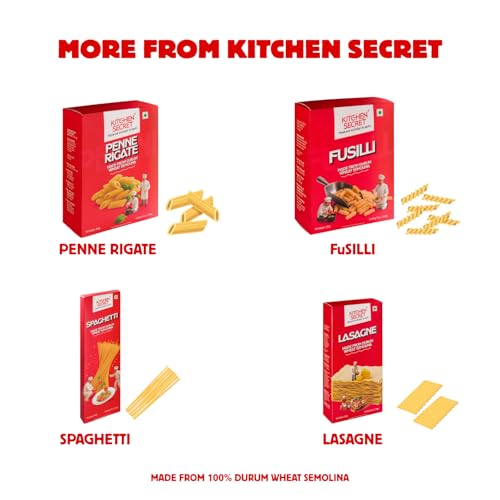 Image of Kitchen Secret Pasta Combo | Lasagne Sheets 500g + Arrabbiata Sauce 390g | 100% Durum Wheat | No Maida, Egg Free, Trans Fat Free | Spicy Pasta Kit with Real Ingredients