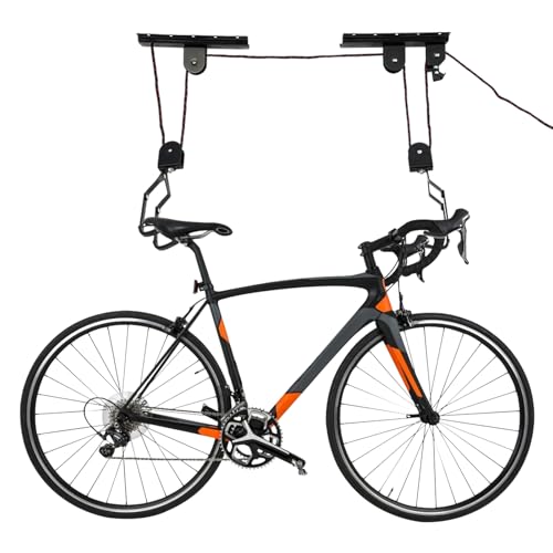 Soporte de pared para bicicleta, sistema de soporte de pared con mecanismo de polea, 12 × 6,5 × 4 cm