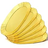 IANFAN 6 Pack Gold Serving Platter Set, Plastic Serving Tray Gold Platters Reusable Party Snack Servings Tray Decorative Food Appetizer Platters for Dessert Cupcake Charcuterie Sushi Snack(14' x 8.5')