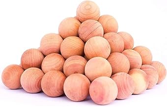 Cedar Balls for Clothes Storage Aromatic Scent Balls for Closets Kitchen and Drawers Freshener Balls for Pest Control Mothball Fragrant Wood Ball with Rose Fragrance Insect Repellent (20)