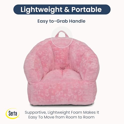Delta Children - Serta Kids Plush Barrel Toddler Chair, Soft Foam Chair Bean Bag Chair Alternative for Boys and Girls, Cozy Seat for Reading, Watching Cartoons, Playroom Nursery Bedroom, Pink - image 5