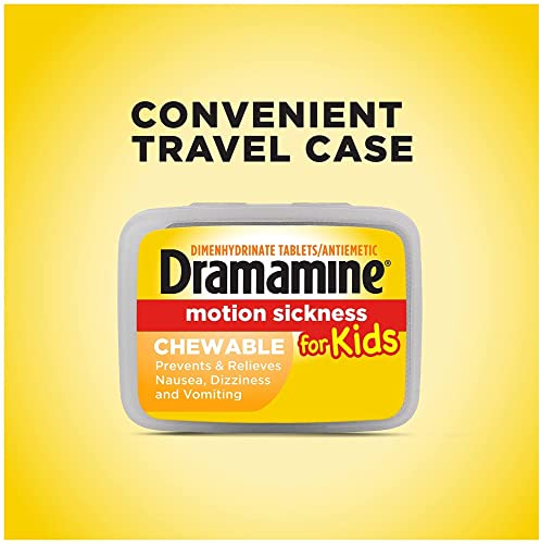 Dramamine Motion Sickness For Kids, Chewable, Dye Free, Grape Flavored, 8 Count #TOP4