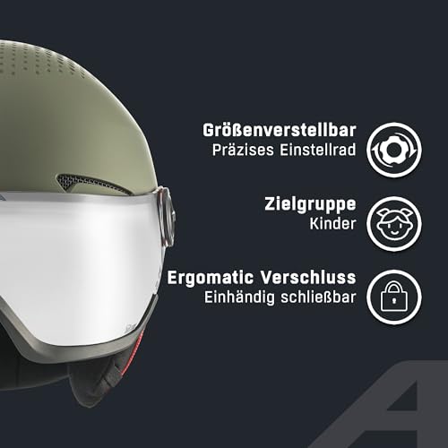 ALPINA ZUPO Visor Q-LITE Kinderskihelm, Olive-red matt, 48-52 cm – Ansicht 3