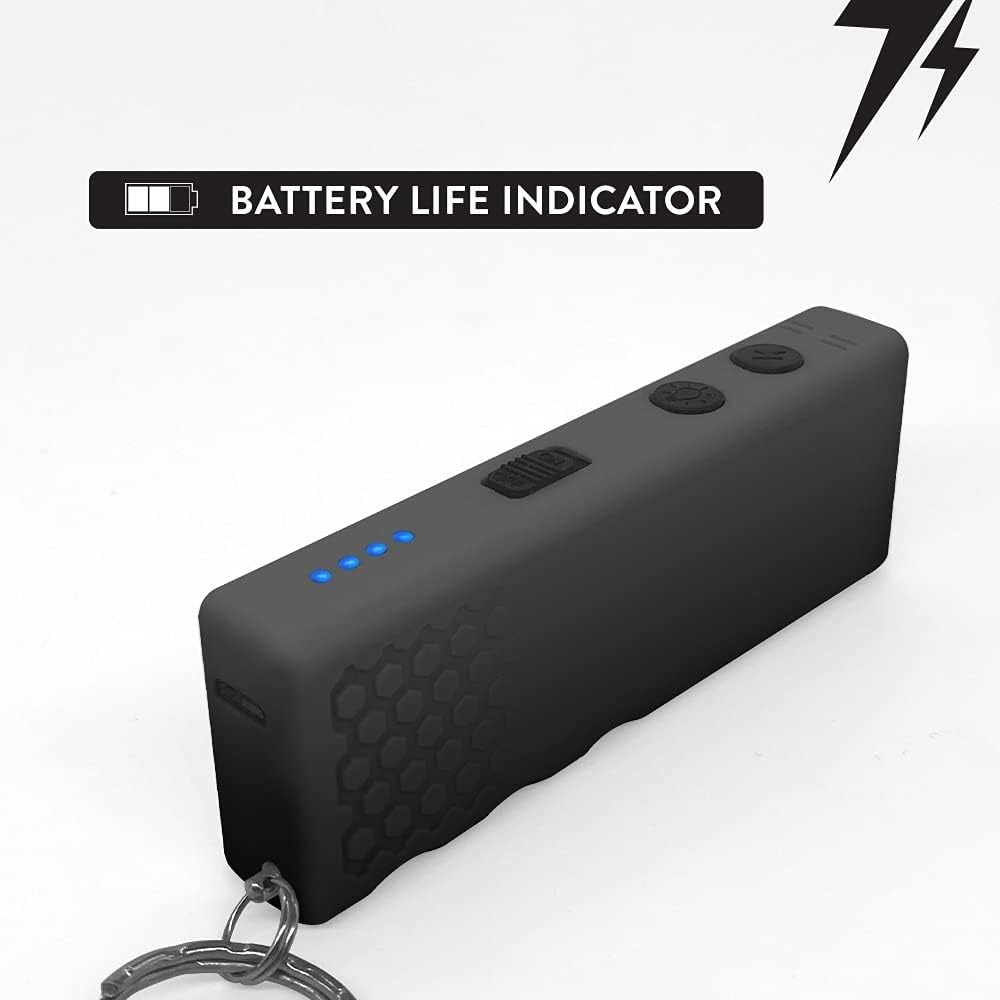 Guard Dog Security Hornet+ Mini Stun Gun Keychain - Stun Gun Flashlight Now with Battery Life Indicator - Personal Defense Equipment – Rechargeable (Black) : Sports & Outdoors