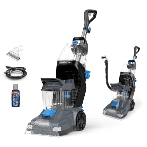Vax SpinScrub Power Carpet Cleaner, Carpet Cleaning Machine, Stain Remover, 6 Year Guarantee, XL Capacity, Quick Dry Time, Deep Clean, Grey/Navy Blue, CDCW-SSXS