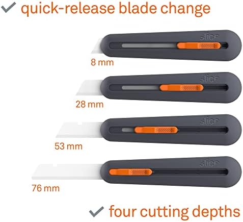 Slice 10559 Manual Industrial Knife  Ideal for Cutting Thick Materials Up to 76mm  Includes Rounded Finger-Friendly Ceramic Safety Blade