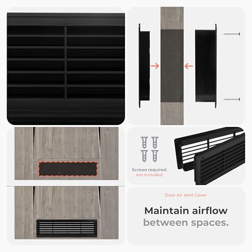 Image of Bathroom Door Air Vent Grille 440mm x 120mm / 18 inch x 5.3 inch Two Sided Ventilation Cover