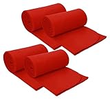 Betz 4 Stück Fleecedecken Kuscheldecken Größe 130x170 cm Farbe rot
