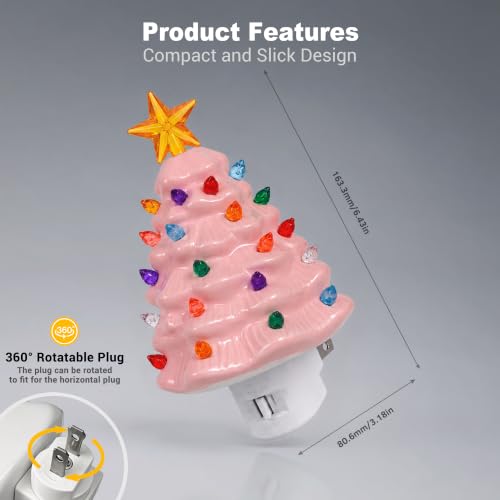 Image of JandCase Christmas Tree Night Light, 3000K Night Lights Plug into Wall
