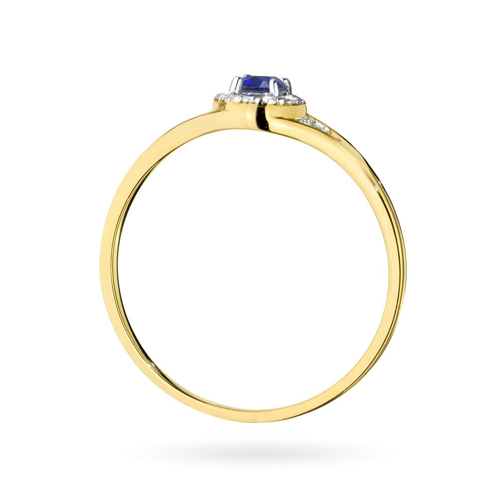 MARKO Damen Ring aus 8K Echtgold mit Zirkonia in Weiß, Saphir & Rubin – Glitzer Schmuckring Gold für Frauen – Verlobungsring, Ehering oder Anxiety Ring – Aesthetic