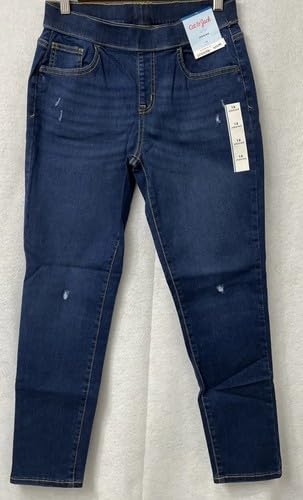 Cat & Jack Girls' Mid-Rise Pull-On Jeggings in Dark Vintage Blue - Dark Wash (as1, Numeric, Numeric_14, Slim)3