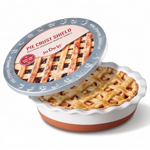 JODEVI 9 Inch Pie Pan with Pie Crust Shield, Ceramic Pie Dish for Baking - image 1