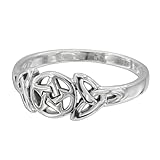 Sterling Silver Celtic Knot Pentacle Triquetra Pagan Wiccan Goddess Ring (sz 4-15)