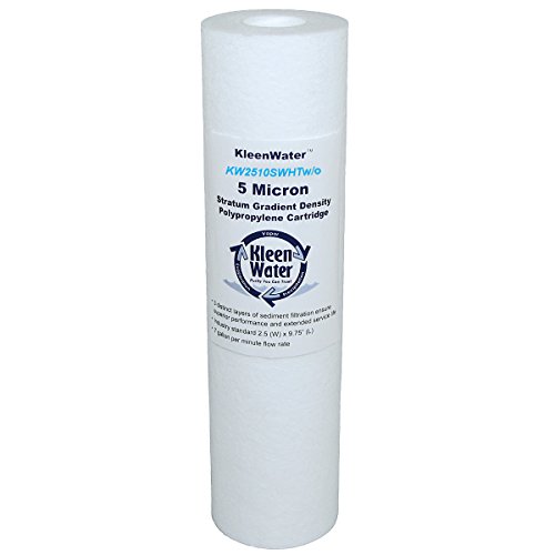 KleenWater Hot Water Filter (1), Mounting Bracket (1), High Temp Cartridges, 5 Micron (3), Spare O-ring (1), Filter Wrench (1)