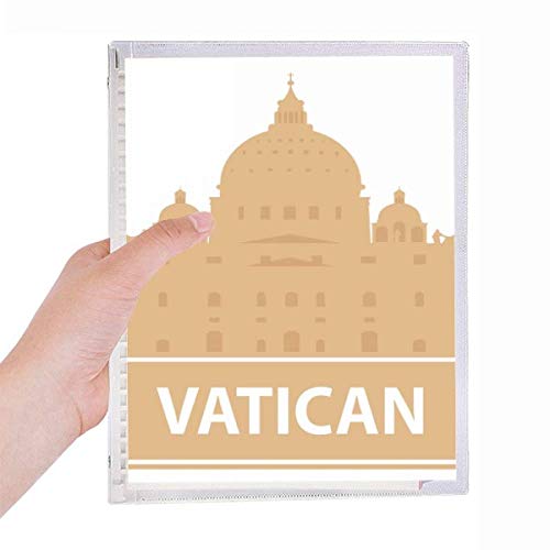 Cahier Vatican jaune à spirale rechargeable avec pages blanches pour note