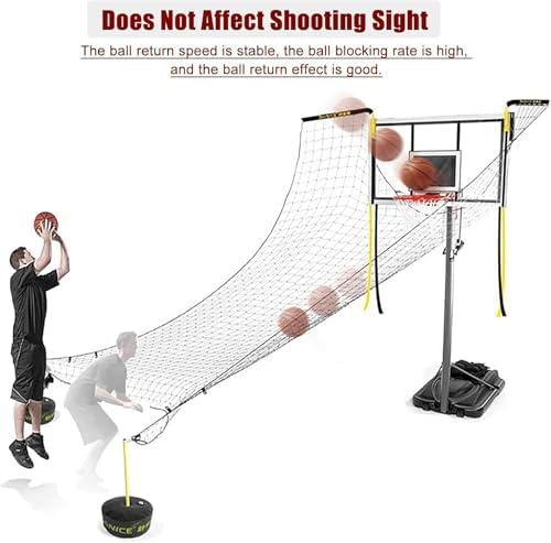 Basketball Return Net for Training - Adjustable Angle Easy Fold & Quick Setup Perfect for Outdoor Practice and Defense Drills