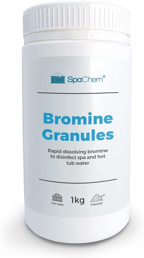 Spa Bromine Granules 1kg - Bromine Infused Granules, primary sanitizer for your hot tub, can be used with Bromine Tablets.