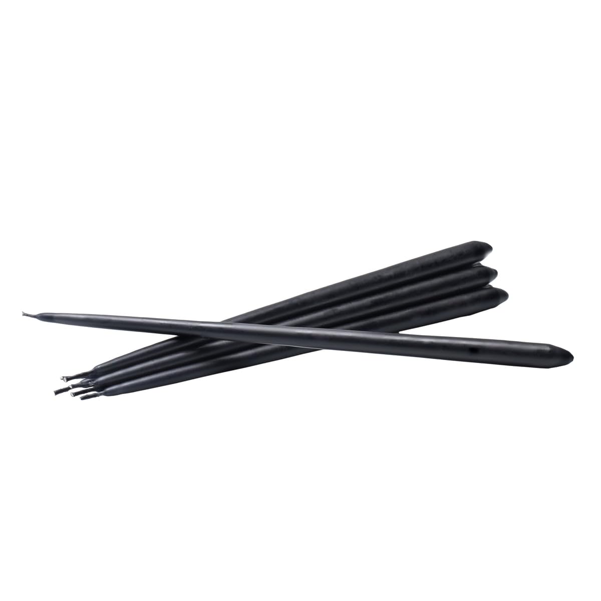 Stoff Nagel Taper Candles by Ester & Erik 36010 Paraffin Wax in Black, Burning Time Approx. 3.5 Hours, Drip-Free, Pack of 6