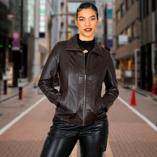 BRICK LANE Timeless Design Leather Jacket for Women | Genuine Lamb Nappa Leather Jacket3
