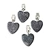 WHW Whole House Worlds Natural Stone Hearts Table Cloth Weights on Clip Hangers, Dark Gray, Set of 4