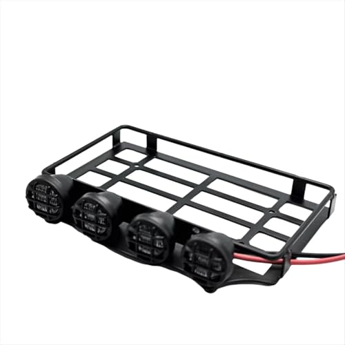 Focos RC para MN82 1/12 y chasis con luces redondas para portaequipajes de coches crawler