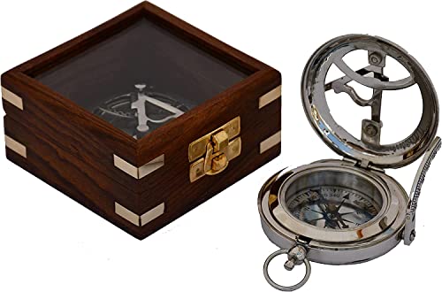 Brújula Vintage de Latón y Cuero, Personalizable miniatura 2