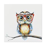 JAPO ART Arte de pared divertido de animales con gafas, 24 x 24 pulgadas