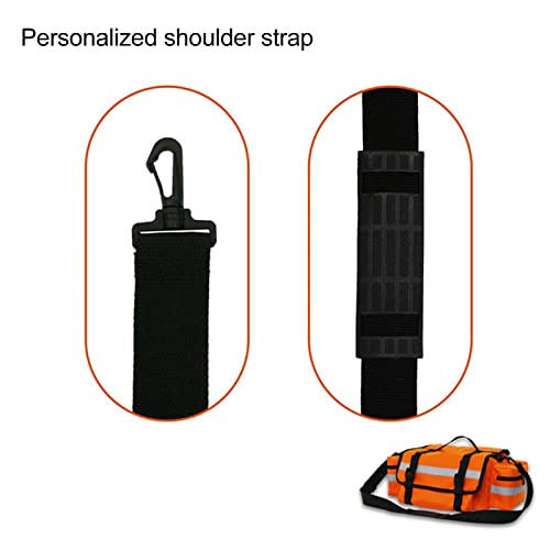 Image of Topyond First Aid Responder Bag, 17.7 inch 11.8 inch 7.5 inch Professional Trauma Kit Carrier with Multiple Compartments, Lightweight and Durable for EMS and Paramedics Deluxe(Orange)