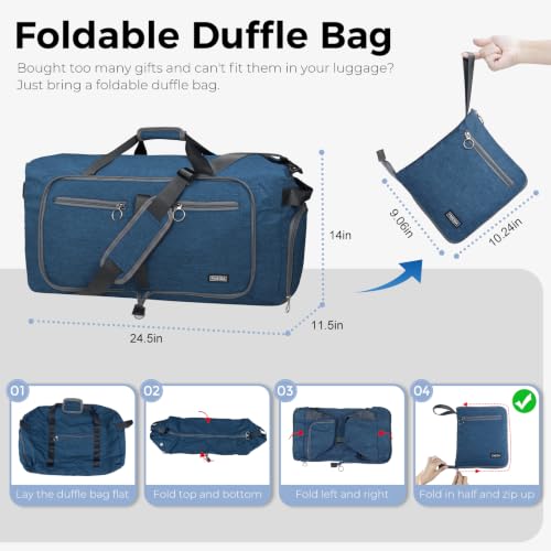 Image of Fmeida 65L Duffle Bag Foldable Travel Duffel Bags for Men Women Travel Bag