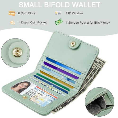 Image of Crocodile Wallets Women Small RFID Blocking Credit Card Holder | Luxury Alligator Faux Leather Thin Bifold Croc Womens Wallet Ladies Mini Purse with Coin Pocket, Green
