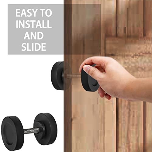 Foxwake Metal Barn Sliding Door Knob And Pull,115/16In Matte Black Round Door Handle thumb #3