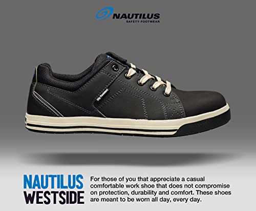 Image of Nautilus Westside Casual Work Shoe by FSI: Oil and Slip Resistant, Steel Safety Toe, Premium Leather Upper, N1420-Black