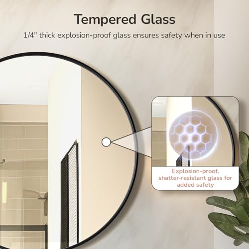 Image of USHOWER 42 Inch Round Bathroom Mirrors for Over Sink