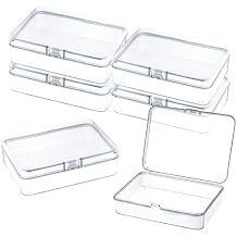 6 Pcs Mini Plastic Storage Containers with Lids, 4.5x3.4 Inches Clear Rectangular Boxes for Beads, Jewelry, Small Items, Crafts, Game Pieces, Business Cards, Accessories, Organizers for Collecting