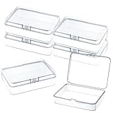 6 contenedores de almacenamiento de plástico con tapas, cajas rectangulares transparentes de 4.5 x 3.4 pulgadas para...