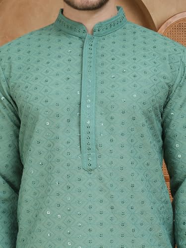 Image of Jompers Embroidered Cotton Kurtas for Men