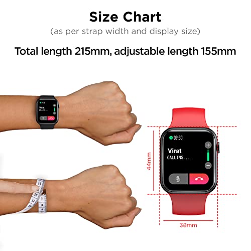Image of Fire-Boltt Ring Bluetooth Calling Smartwatch with SpO2 & 1.7 inch Metal Body with Blood Oxygen Monitoring, Continuous Heart Rate, Full Touch & Multiple Watch Faces (Red)