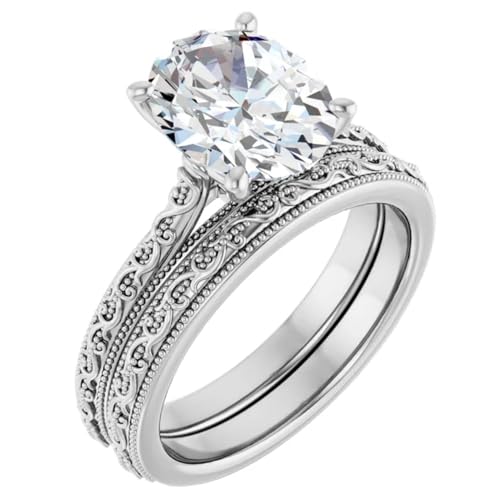Oval Cut Lab Diamond Engagement Ring 4 Carats2