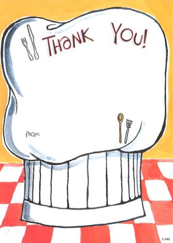 Lil Pickle Gender Neutral Kids Chef's Hat Thank You, Fill-in Style, 8 Pack