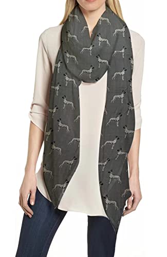 Great Dane Dog Print Women's Scarf Shawl Wrap Lightweight