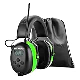 PROHEAR 033 Bluetooth Casque Anti Bruit avec FM/AM Radio, Protection Auditive Chargeable avec Technologie BT 5.4, SNR 31 dB/NRR 25dB pour Debroussailleuse, Chantier, Atelier, Jardin et Tonte - Vert