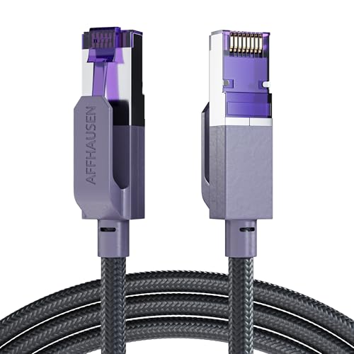 AFFHAUSEN CAT 8 Ethernet Cable, 6FT, 40Gbps 2000MHz Braided SFTP RJ39