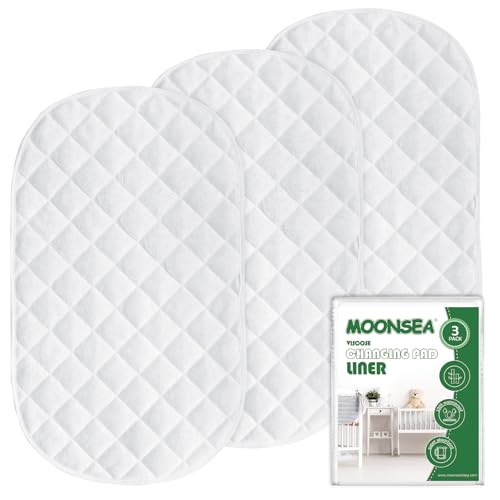 Diaper Changing Pad Liner Non-Slip, Waterproof Terry Mat Changing Pad Cover Liner, Quilted Absorbent Bassinet Liners Washable, 3 Pack 13