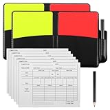 HonGien 2 Schiedsrichter Karten Set Schiedsrichter Karten Rote Karte Gelbe Karte mit 6 Rekordpapieren Geldbörse Bewertungsbogen für Schiedsrichter, Trainer, Ausbilder, Sportmitarbeiter