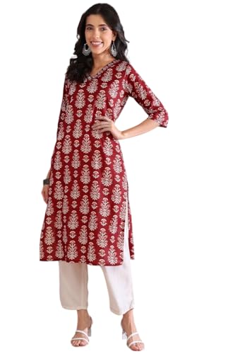 Image of Women's Rayon Blend Straight Printed Kurta