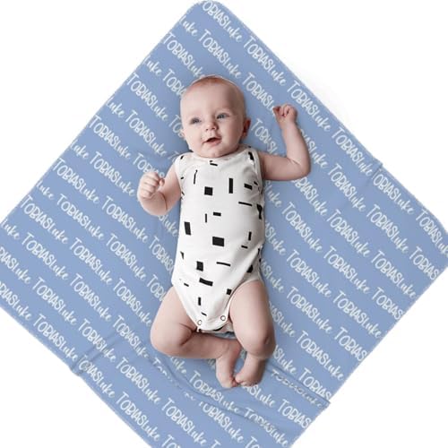 Personazlied Baby Blanket, Custom Swaddle Blanket for Newborns with Name, Customized Baby Blanket for Boys and Girls, Ideal Personalized Baby Gifts for Newborns and Baby Showers (Pattern Name) - 4