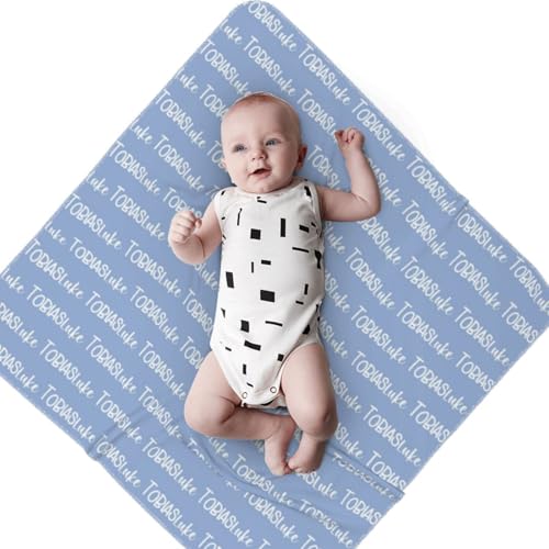 Image of Personazlied Baby Blanket, Custom Swaddle Blanket for Newborns with Name, Customized Baby Blanket for Boys and Girls, Ideal Personalized Baby Gifts for Newborns and Baby Showers (Pattern Name)